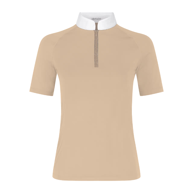 Kentucky Horsewear Turniershirt Classic Damen Glitzer Reisverschluss Kurze Ärmeln - 2
