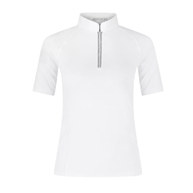 Kentucky Horsewear Turniershirt Classic Damen Glitzer Reisverschluss Kurze Ärmeln - 4