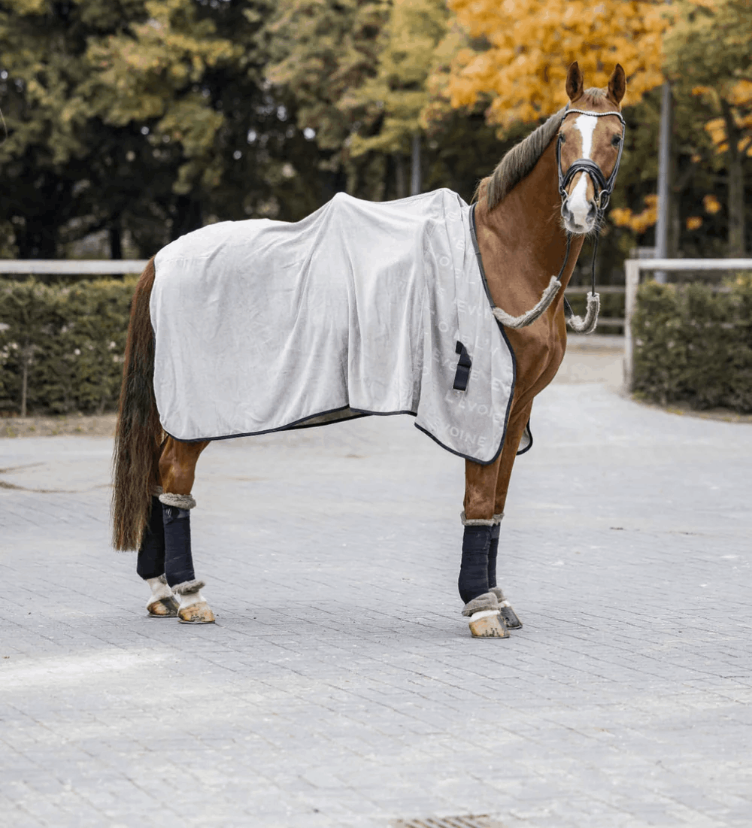 L`EVOINE Abschwitzdecke Baumwolle Gris Perle_Schwarz