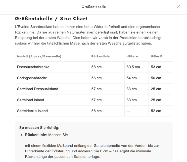 L`EVOINE Dressurschabracke Baumwolle_verschiedene Fraben - 7